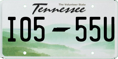 TN license plate I0555U