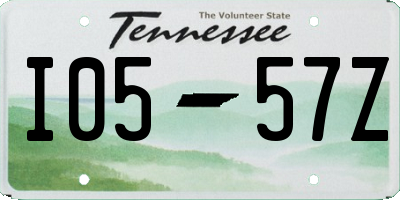TN license plate I0557Z