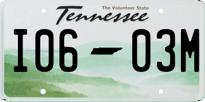 TN license plate I0603M