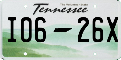 TN license plate I0626X