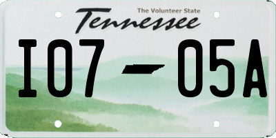 TN license plate I0705A