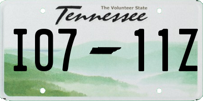 TN license plate I0711Z