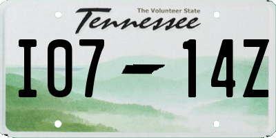 TN license plate I0714Z