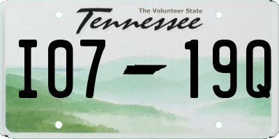 TN license plate I0719Q