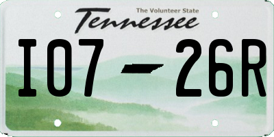 TN license plate I0726R