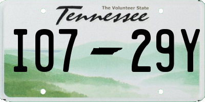 TN license plate I0729Y