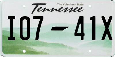 TN license plate I0741X