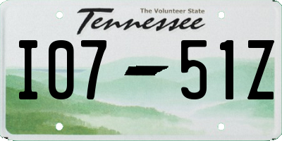 TN license plate I0751Z