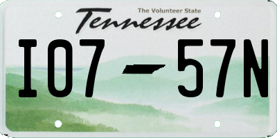 TN license plate I0757N