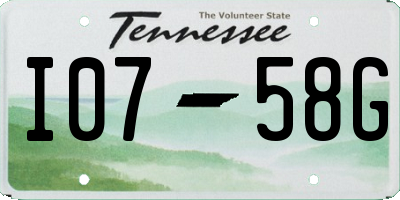 TN license plate I0758G