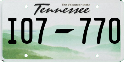 TN license plate I0777O