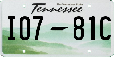 TN license plate I0781C