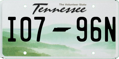 TN license plate I0796N