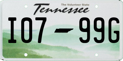TN license plate I0799G