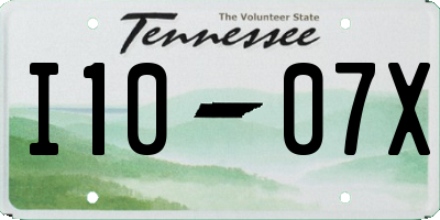 TN license plate I1007X