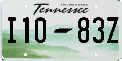 TN license plate I1083Z