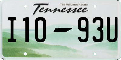 TN license plate I1093U