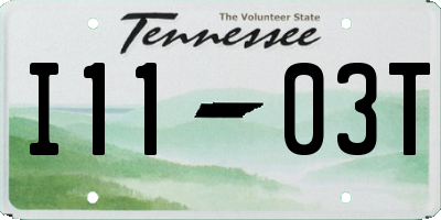 TN license plate I1103T