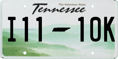 TN license plate I1110K