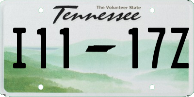 TN license plate I1117Z