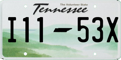 TN license plate I1153X