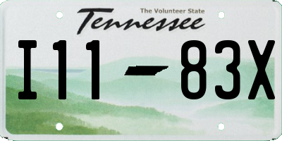 TN license plate I1183X