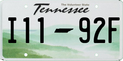TN license plate I1192F