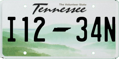 TN license plate I1234N