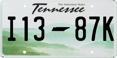TN license plate I1387K