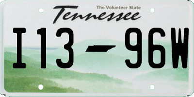 TN license plate I1396W