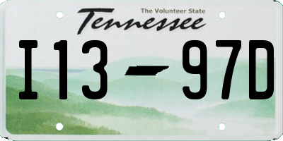 TN license plate I1397D