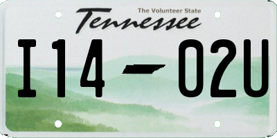 TN license plate I1402U