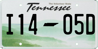 TN license plate I1405D