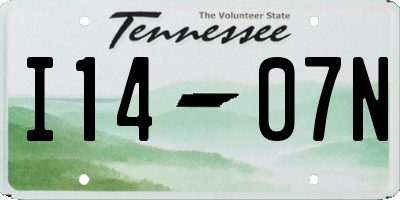 TN license plate I1407N
