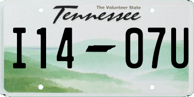 TN license plate I1407U