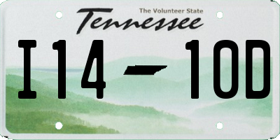 TN license plate I1410D