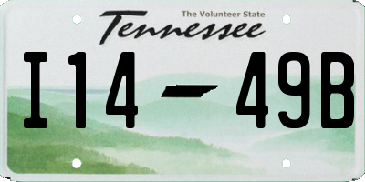 TN license plate I1449B