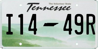 TN license plate I1449R