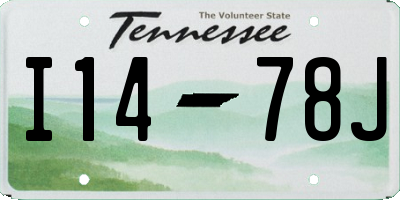 TN license plate I1478J