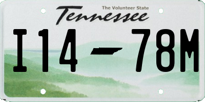 TN license plate I1478M
