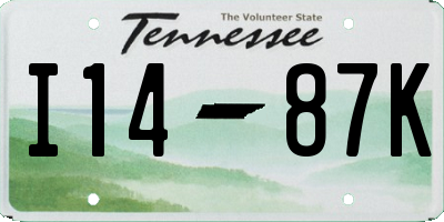 TN license plate I1487K