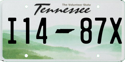 TN license plate I1487X