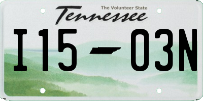TN license plate I1503N