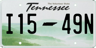 TN license plate I1549N