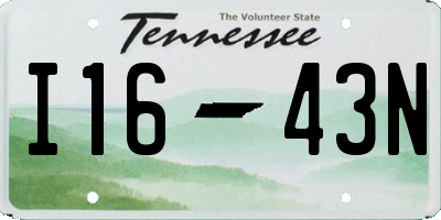 TN license plate I1643N