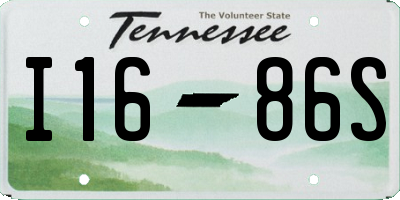 TN license plate I1686S