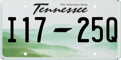 TN license plate I1725Q