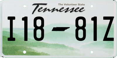 TN license plate I1881Z