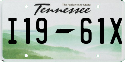 TN license plate I1961X