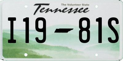 TN license plate I1981S